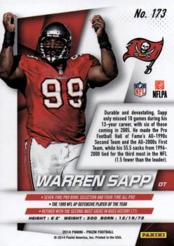 2014 Panini Prizm #173 Warren Sapp Back