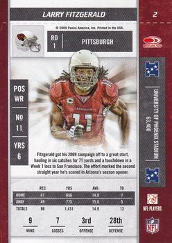 2009 Playoff Contenders #2 Larry Fitzgerald Back