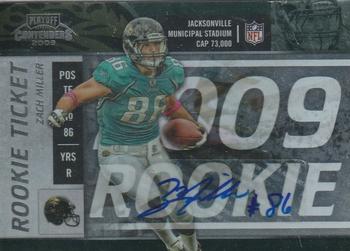 2009 Playoff Contenders #172 Zach Miller Front