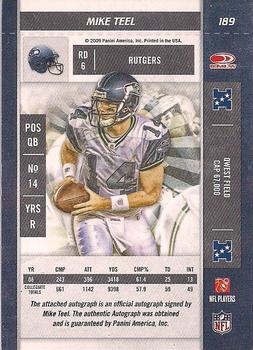 2009 Playoff Contenders #189 Mike Teel Back