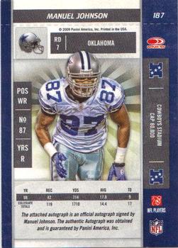 2009 Playoff Contenders #187 Manuel Johnson Back