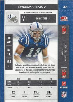 2009 Playoff Contenders #42 Anthony Gonzalez Back