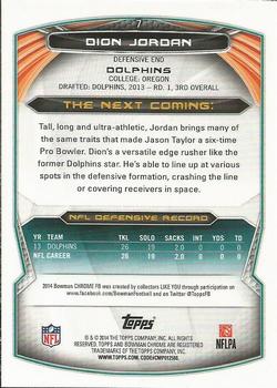 2014 Bowman Chrome #7 Dion Jordan Back