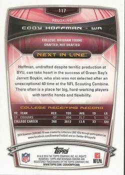 2014 Bowman Chrome #117 Cody Hoffman Back