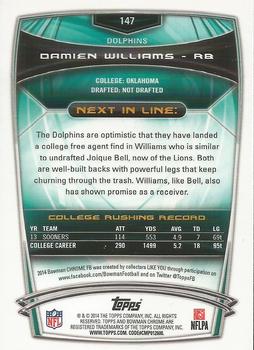 2014 Bowman Chrome #147 Damien Williams Back