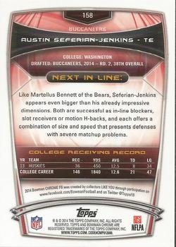 2014 Bowman Chrome #158 Austin Seferian-Jenkins Back