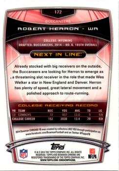 2014 Bowman Chrome #172 Robert Herron Back