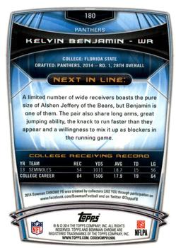2014 Bowman Chrome #180 Kelvin Benjamin Back