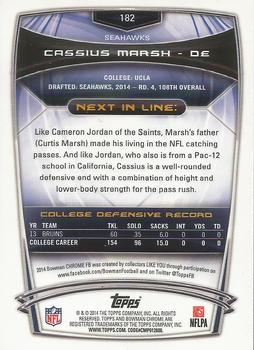 2014 Bowman Chrome #182 Cassius Marsh Back