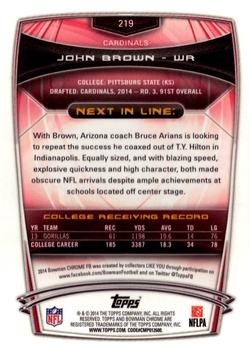 2014 Bowman Chrome #219 John Brown Back