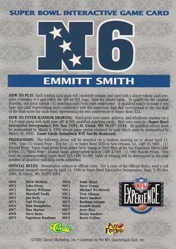 1996 Classic NFL Experience - Super Bowl Game #N6 Emmitt Smith Back