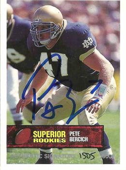 1994 Superior Rookies - Autographs #61 Pete Bercich Front