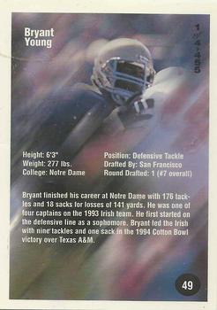 1994 Superior Rookies - Gold #49 Bryant Young Back