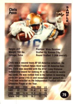 1994 Superior Rookies - Samples #79 Chris Penn Back