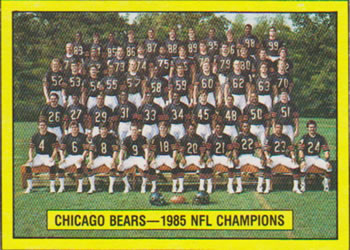 1986 Topps - Wax Box Bottom Singles #A Chicago Bears Front