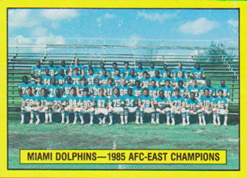 1986 Topps - Wax Box Bottom Singles #D Miami Dolphins Front
