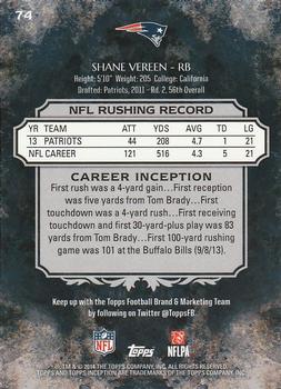 2014 Topps Inception - Purple #74 Shane Vereen Back