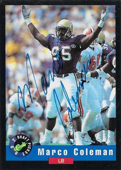 1992 Classic Draft Picks - Autographs #NNO Marco Coleman Front