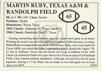 1992 Cotton Bowl Classic Moments #16 Martin Ruby Back