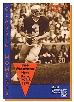 1992 Cotton Bowl Classic Moments #23 Joe Montana Front