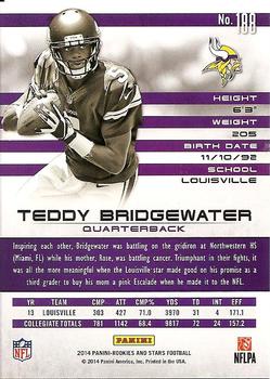 2014 Panini Rookies & Stars - Longevity #188 Teddy Bridgewater Back