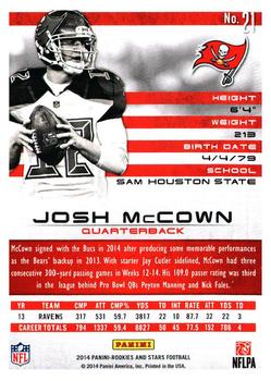 2014 Panini Rookies & Stars - Longevity #21 Josh McCown Back