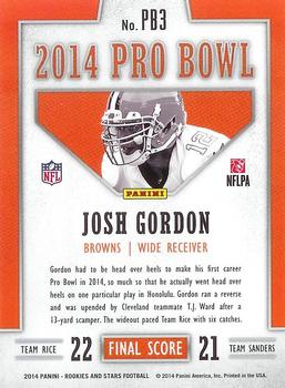 2014 Panini Rookies & Stars - Pro Bowl #PB3 Josh Gordon Back