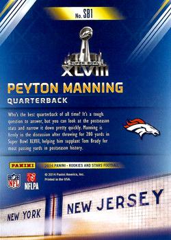 2014 Panini Rookies & Stars - Super Bowl #SB1 Peyton Manning Back