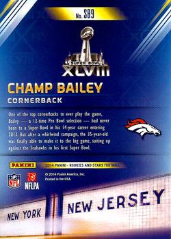 2014 Panini Rookies & Stars - Super Bowl #SB9 Champ Bailey Back