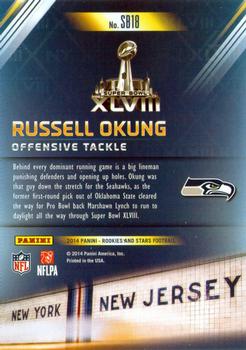 2014 Panini Rookies & Stars - Super Bowl #SB18 Russell Okung Back