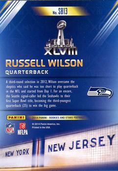 2014 Panini Rookies & Stars - Super Bowl #SB13 Russell Wilson Back