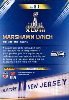 2014 Panini Rookies & Stars - Super Bowl #SB14 Marshawn Lynch Back