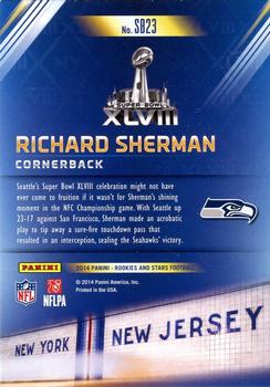 2014 Panini Rookies & Stars - Super Bowl #SB23 Richard Sherman Back