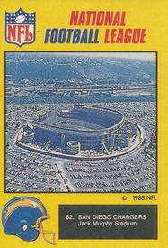 1988 Monty Gum NFL - Stickers #62 Jack Murphy Stadium Arial View Front
