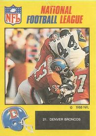 1988 Monty Gum NFL - Stickers #21 Denver Broncos Front