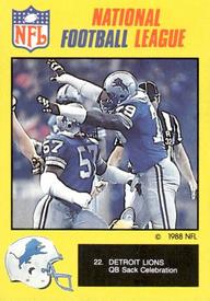 1988 Monty Gum NFL - Stickers #22 Detroit Lions Front