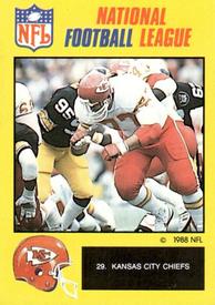 1988 Monty Gum NFL - Stickers #29 Kansas City Chiefs Front