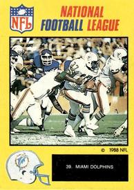 1988 Monty Gum NFL - Stickers #39 Miami Dolphins Front
