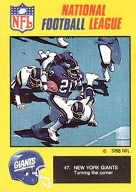1988 Monty Gum NFL - Stickers #47 New York Giants Front