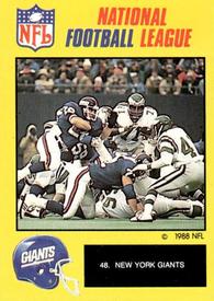 1988 Monty Gum NFL - Stickers #48 New York Giants Front
