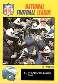 1988 Monty Gum NFL - Stickers #54 Philadelphia Eagles Front