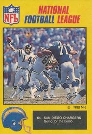 1988 Monty Gum NFL - Stickers #64 San Diego Chargers Front