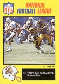 1988 Monty Gum NFL - Stickers #74 Tampa Bay Buccaneers - Breaking Free Front