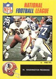 1988 Monty Gum NFL - Stickers #78 Washington Redskins Front