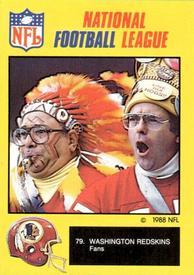 1988 Monty Gum NFL - Stickers #79 Washington Redskins Front