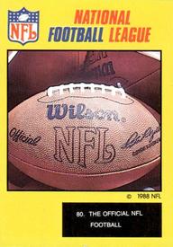 1988 Monty Gum NFL - Stickers #80 Official NFL Football Front