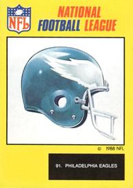 1988 Monty Gum NFL - Stickers #91 Philadelphia Eagles Front