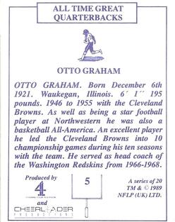 1989 All Time Great Quarterbacks #5 Otto Graham Back