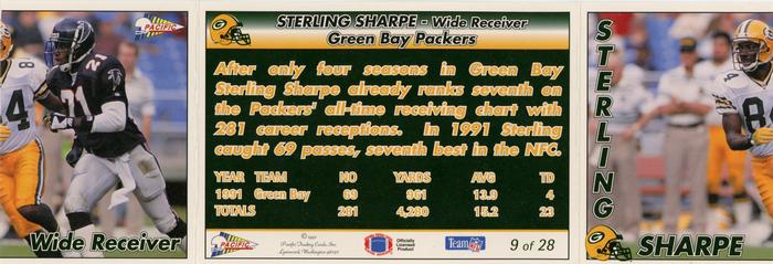 1992 Pacific Triple Folder #9 Sterling Sharpe Back