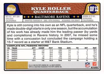 2008 Topps Baltimore Ravens #BAL1 Kyle Boller Back